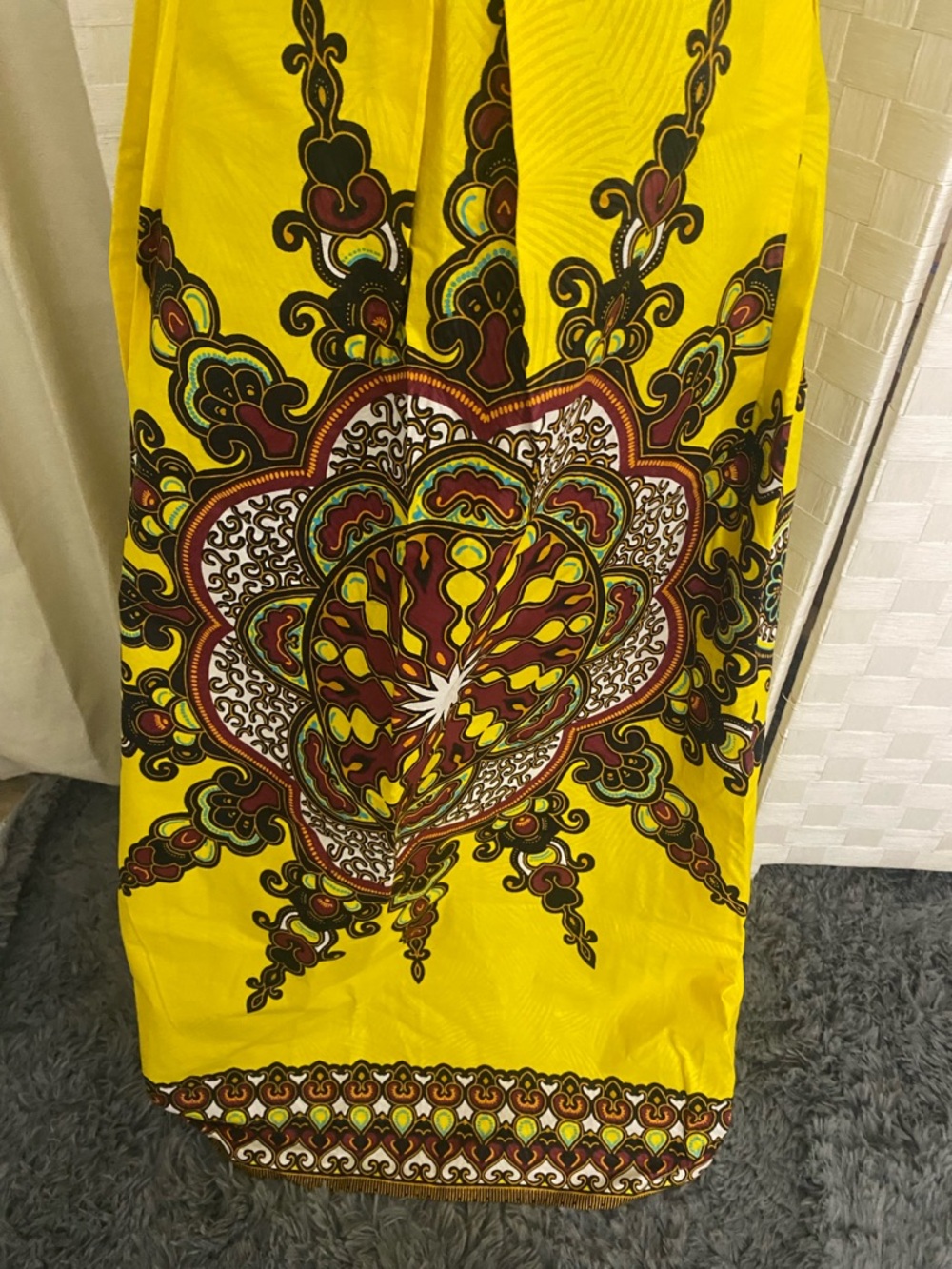 Vibrant Yellow African Print Maxi Skirt - Picture 3 of 9